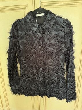 CO Black Textured Button-Down Shirt